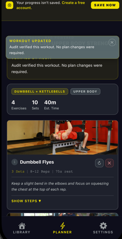 Workout planner