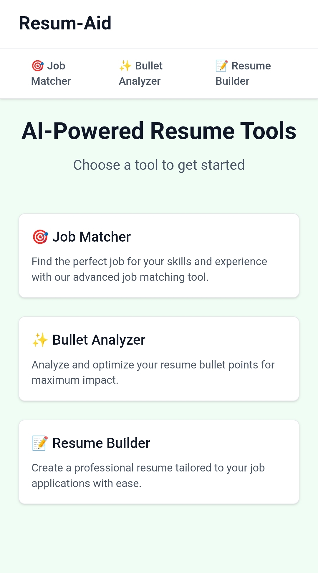 Resum-Aid screenshot